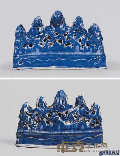 万历 万历 青花五龙纹笔山 宽11.2cm